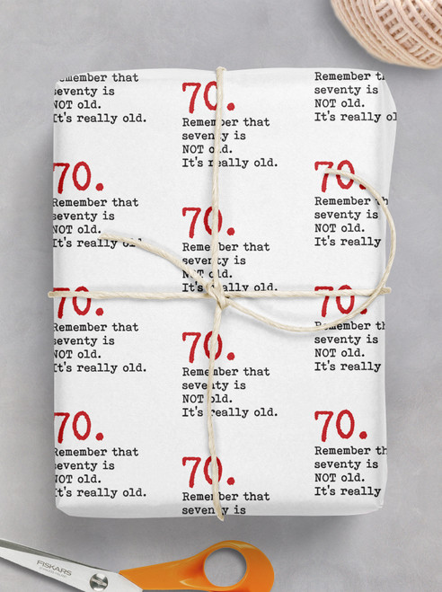 Age 70 Gift Wrap - Funny 70th Birthday Wrapping Paper