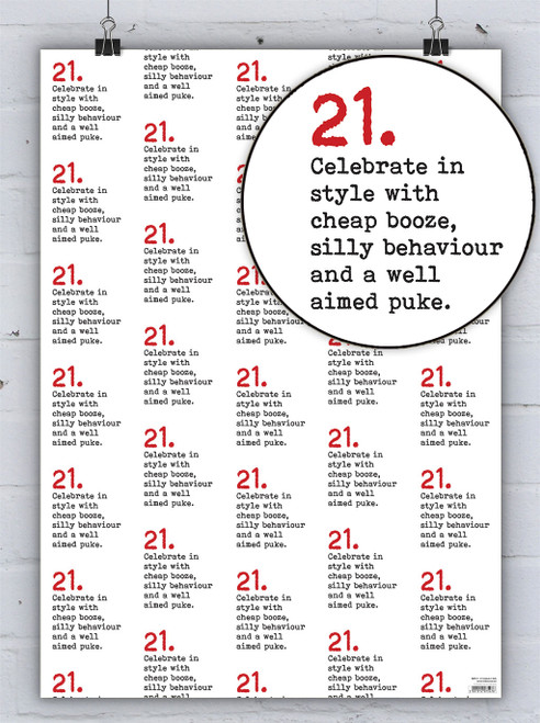 Age 21 Gift Wrap - Funny 21st Birthday Wrapping Paper