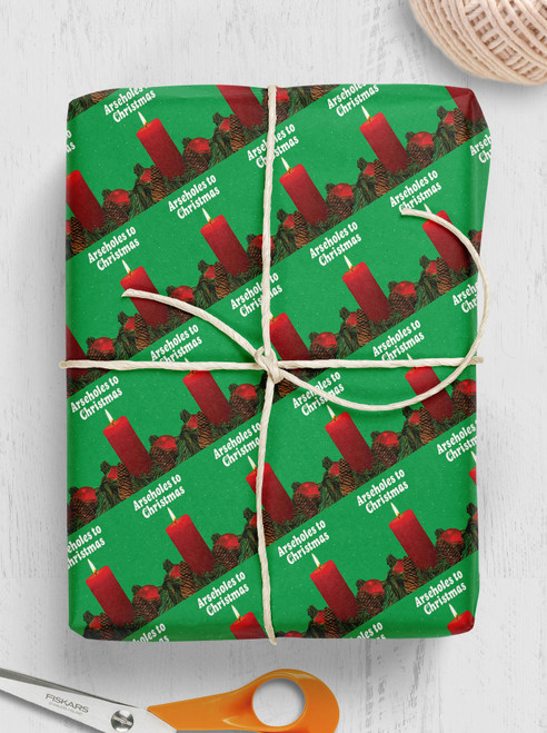 Rude Christmas Gift Wrap - Arseholes Wrapping Paper By Modern Toss