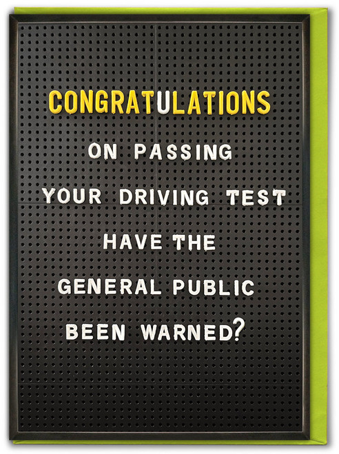 Funny Driving Test Congratulations Card - General Public