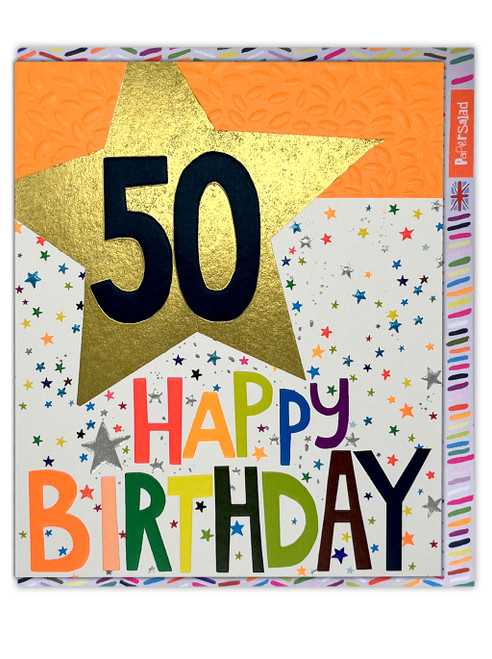 50th Birthday Card - Age 50 Happy Birthday By Paper Salad