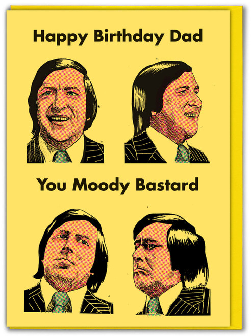 Rude Dad Birthday Card - Moody Bastard By Modern Toss