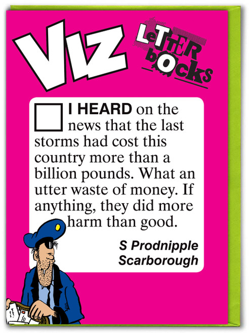 Storms Viz Letterbocks Funny Birthday Card