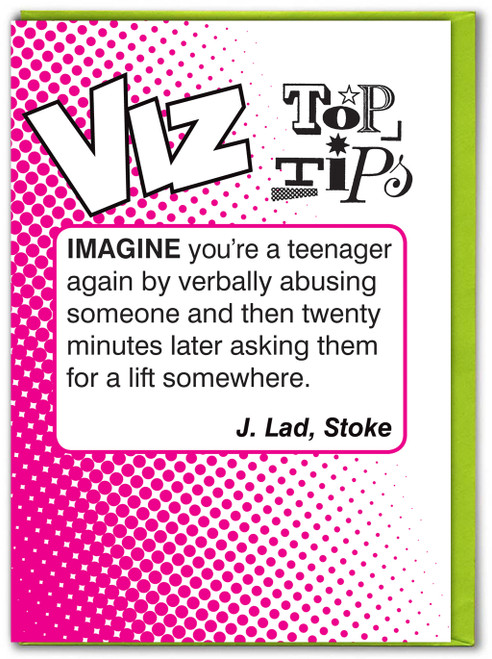 Teenager Viz Top Tips Funny Birthday Card