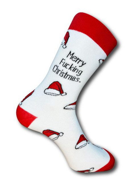 Rude Gift For Him or Her  -  Merry F-ing Christmas Socks by Urban Eccentric