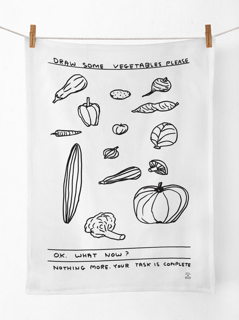 Draw Some Vegetables David Shrigley Tea Towel