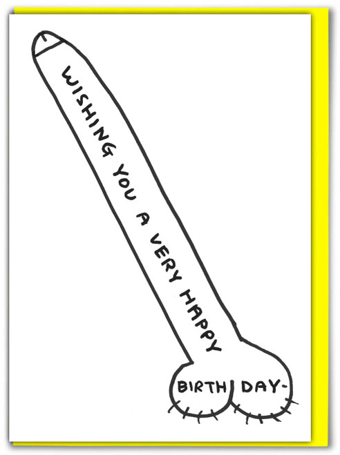 Funny David Shrigley Cock Birthday Card