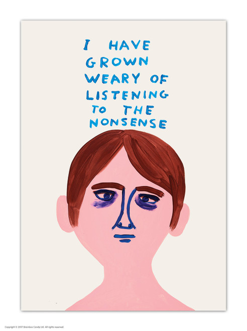 Weary Of The Nonsense David Shrigley Postcard