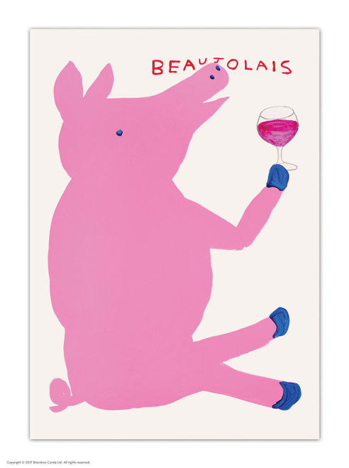 Beaujolais Pig David Shrigley Postcard