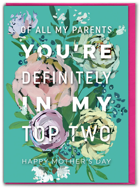 Funny Mother's Day Card Top Two Parents By Brainbox Candy