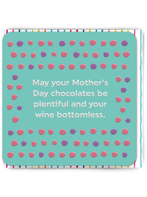 Funny Embossed Mother's Day Card Bottomless Wine