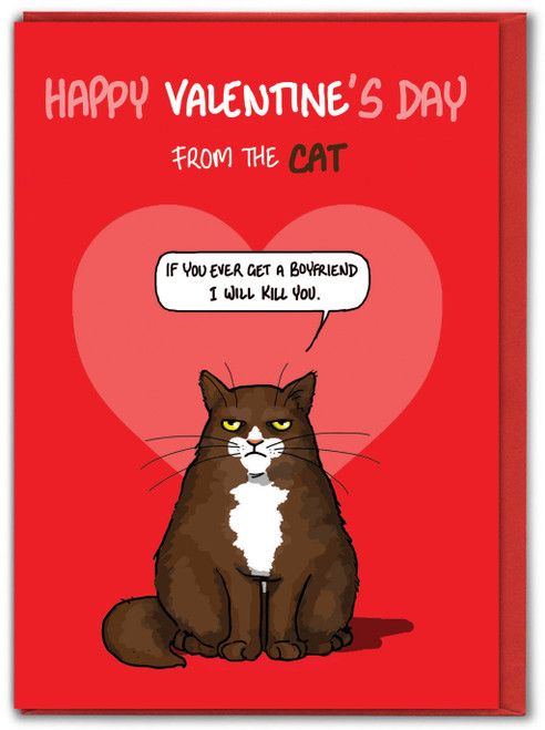 Funny Valentines Card From The Cat By Bryony Walters