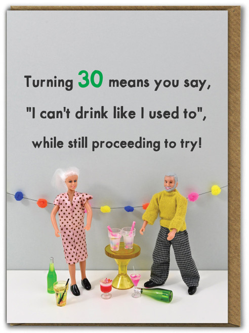 Funny Turning 30 Birthday Card by Bold and Bright