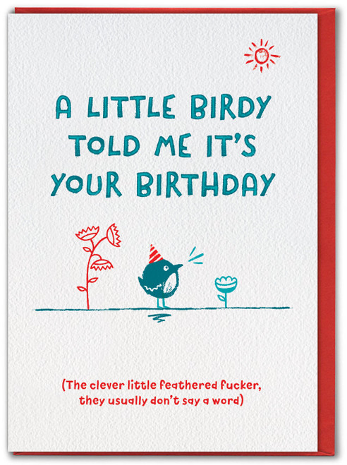 Rude Little Birdy Birthday Card