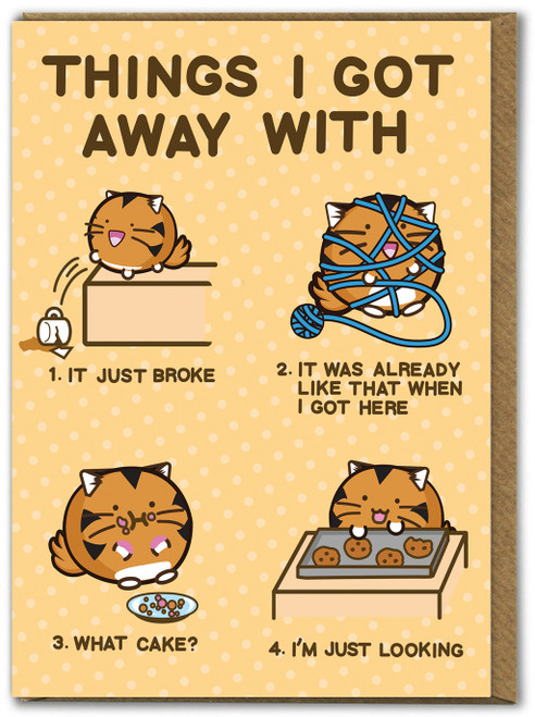 Cute Kawaii Birthday Card - Got Away With By Fuzzballs