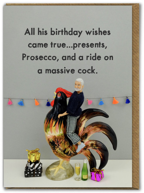 Rude Birthday Card Cock Ride By Bold and Bright