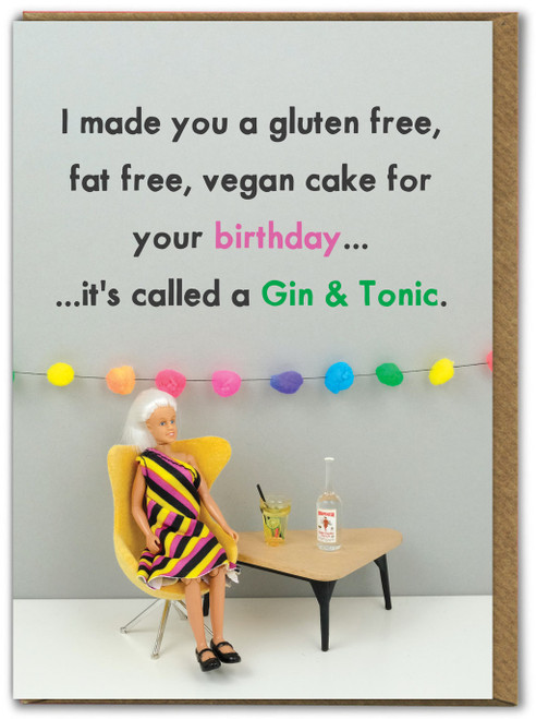 Funny Birthday Card Gin & Tonic By Bold and Bright