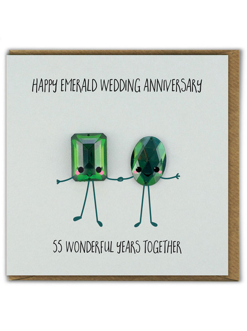 Funny Emerald Wedding Anniversary Card By Bold and Bright