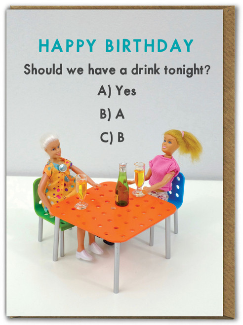 Funny Birthday Drinks Card By Bold and Bright