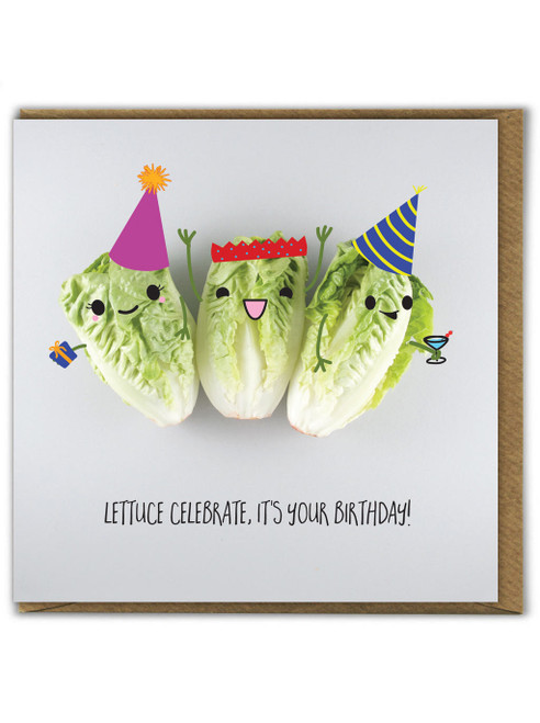 Funny Lettuce Celebrate Birthday Card By Bold and Bright