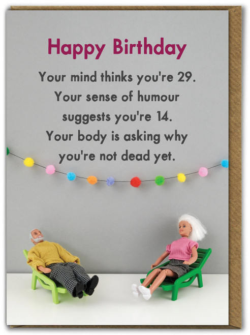 Funny Birthday Thoughts Card By Bold and Bright