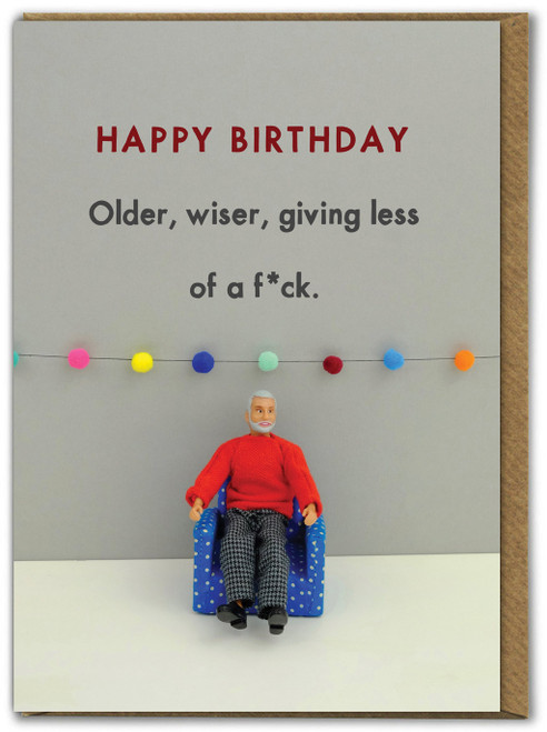 Rude Older Wiser Birthday Card By Bold and Bright
