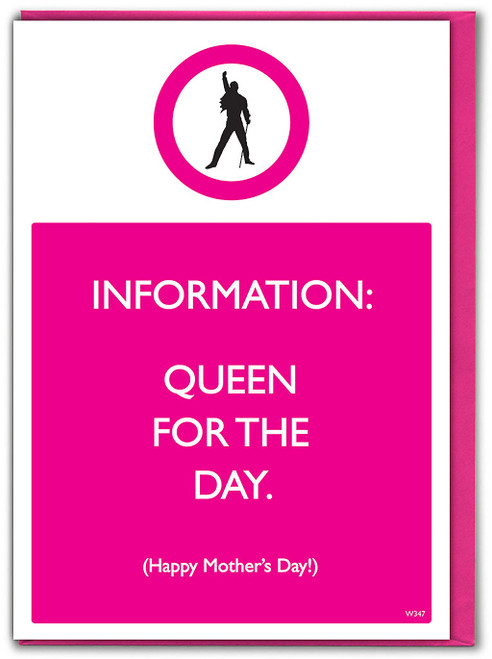 Funny Mother's Day Card Queen For The Day By Brainbox Candy