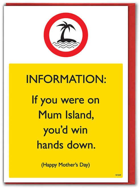 Funny Mother's Day Card Mum Island By Brainbox Candy