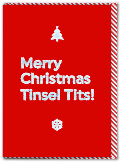 Funny Christmas Card - Tinsel Tits