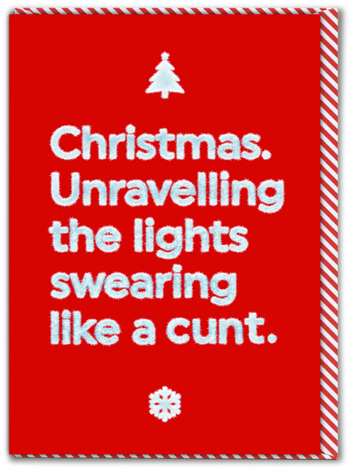 Funny Christmas Card - Unravel Lights By Brainbox Candy