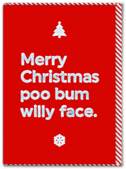 Funny Christmas Card - Xmas Poo Bum Willy Face