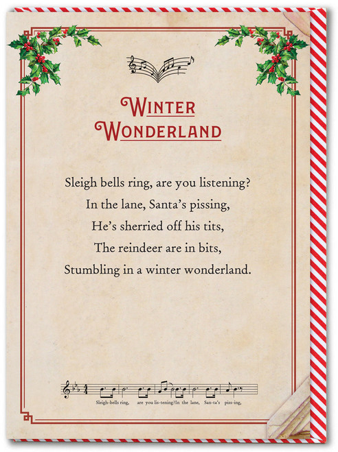 Rude Christmas Card - Winter Wonderland By Brainbox Candy