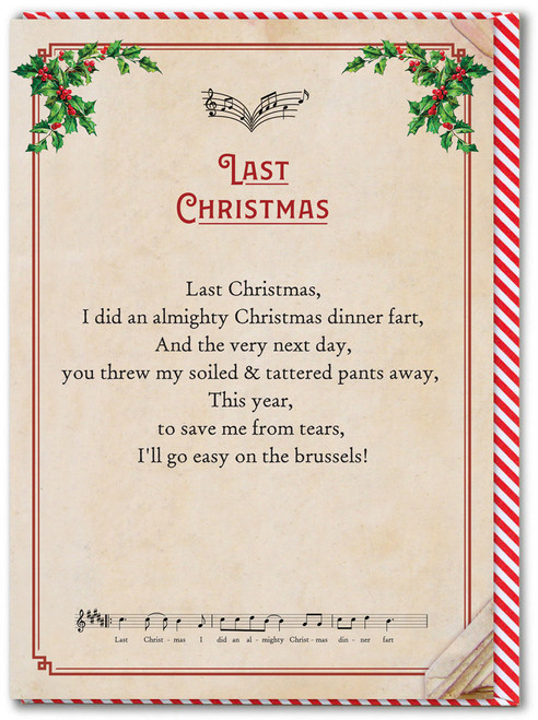 Rude Christmas Card - Last Christmas By Brainbox Candy