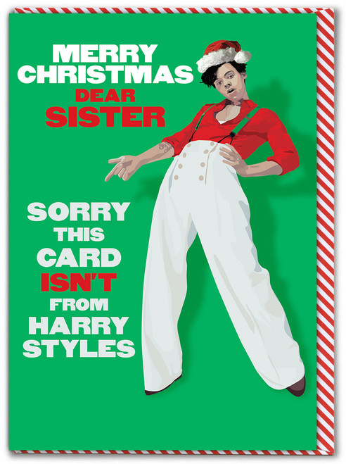 Funny Merry Christmas Sister Harry Styles Card