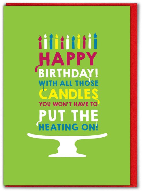 Funny  Birthday Card - Birthday Candles Heating