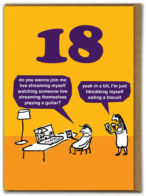 Funny 18th Birthday Card - Age 18 Tik Tok Biscuit By Modern Toss