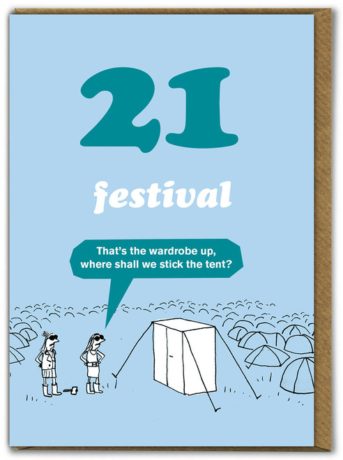 Funny 21st Birthday Card - Age 21 Festival By Modern Toss