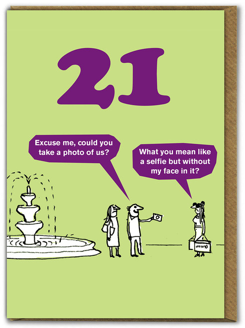 Funny 21st Birthday Card - Age 21 Selfie By Modern Toss