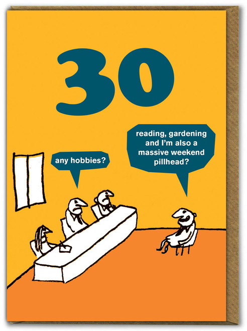 Funny 30th Birthday Card - Age 30 Weekend Pillhead By Modern Toss