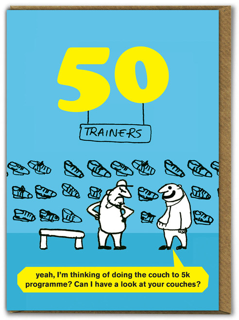 Funny 50th Birthday Card - Age 50 Couch to 5k By Modern Toss