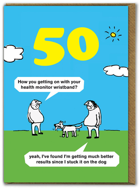 Funny 50th Birthday Card - Age 50 Health Monitor By Modern Toss