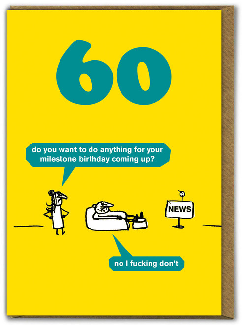 Funny 60th Birthday Card - Age 60 Milestone By Modern Toss