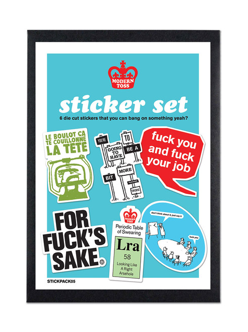 Funny Set of 6 Vinyl Stickers (Set 5) By Modern Toss
