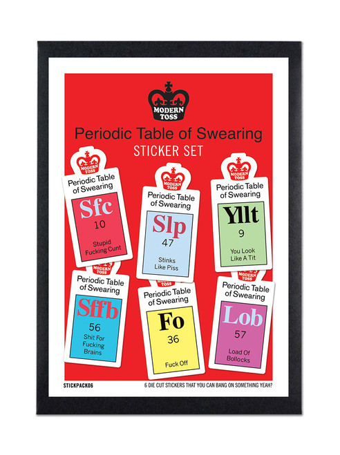 Funny Set of 6 Vinyl Stickers (Set 6) By Modern Toss