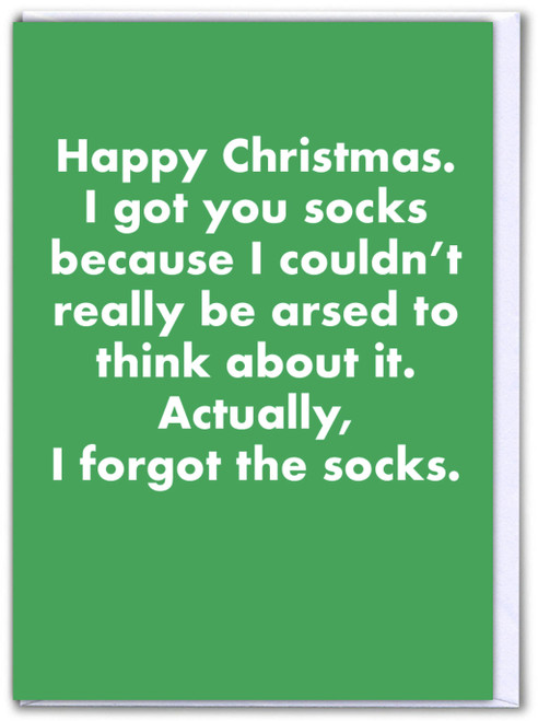 Funny Christmas Card Forgot The Socks By Objectables