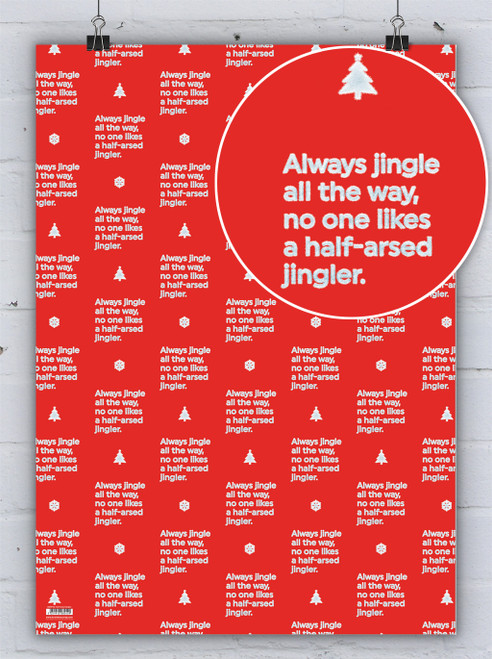 Rude Gift Wrap - Half Arsed Jingler Christmas Wrapping Paper