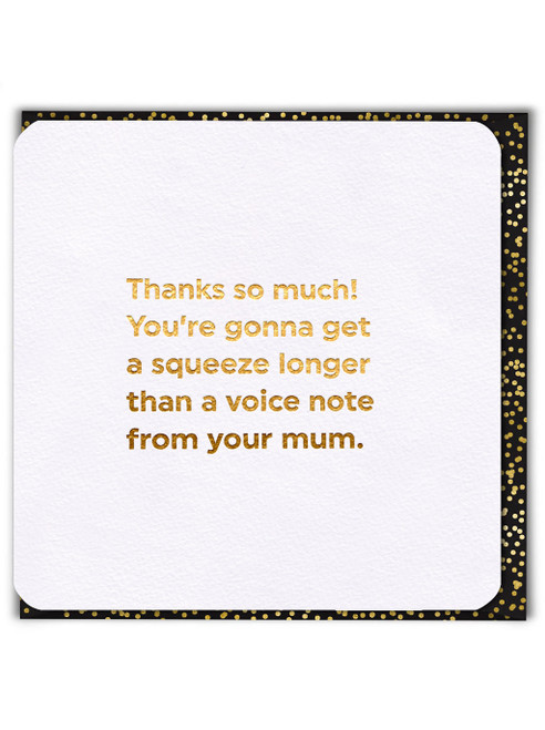 Funny (Gold Foiled) Thank You Card - Thanks So Much