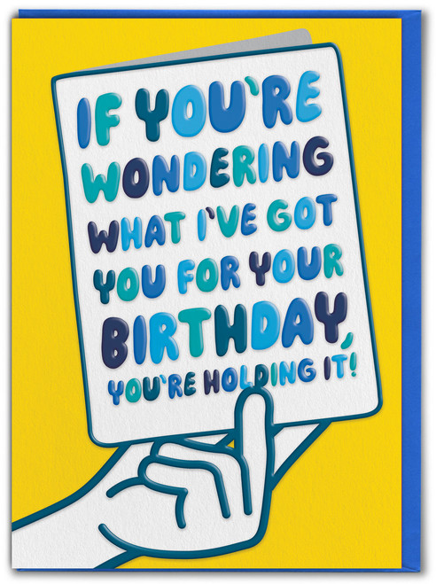 Funny (Embossed) Birthday Card - You're Holding It By Brainbox Candy