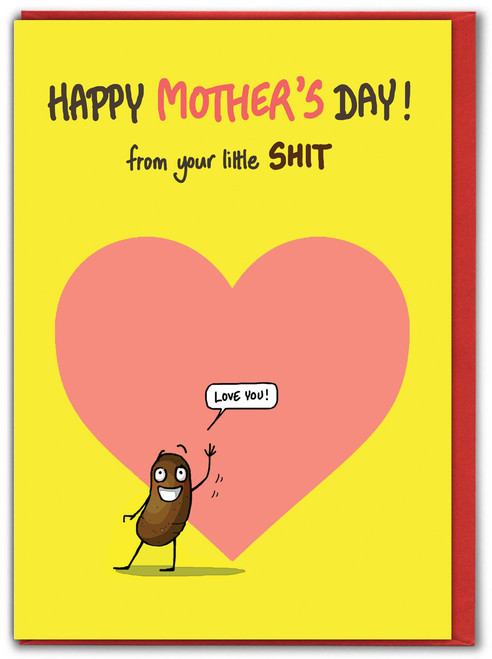 Funny Mother's Day Card Little Shit By Bryony Walters