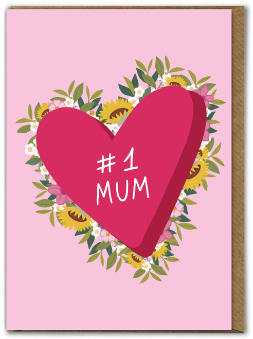 Pretty Mother's Day / Birthday Card - #1 Mum Card